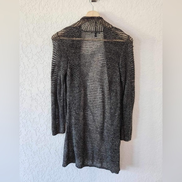 Eileen Fisher Women's Metallic linen Blend Metallic Open Knit Cardigan - Picture 8 of 8